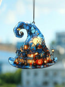 Acrylic Mini Town & Pumpkin Halloween Hanging Decor for Home/Party by Axyaa