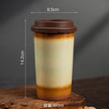 Axyaa Ceramic Gradient Coffee Cup with Silicone Cover, Portable & Creative Office Home Cup