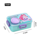 Axyaa Cartoon Lunch Box Set: 680ML, Leak-Proof, Food Grade Plastic, Microwave Safe