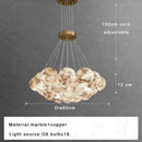 Axyaa White Marble Balls Chandelier - Luxury LED Lighting Fixture for Home Decor