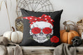 Axyaa Halloween Floral Skull Decorative Pillow Cover