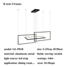Axyaa LED Rectangle Pendant Chandelier for Living Dining Room, Stair Loft Lighting