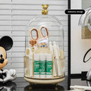 Axyaa Rotating Makeup Brush Holder with Dustproof Lid: Vanity & Skincare Organizer
