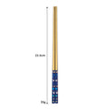 Axyaa Stainless Steel Chinese Chopsticks Set - Multicolor Metal Square Portuguese Chopsticks