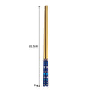Axyaa Stainless Steel Chinese Chopsticks Set - Multicolor Metal Square Portuguese Chopsticks