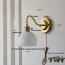 Axyaa Glass Copper Switch Wall Sconce Nordic Modern Bedside Lamp Wandlamp