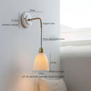 Axyaa Pleats Ceramic LED Wall Sconce Lamp with Adjustable Copper Arm