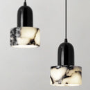 Axyaa Industrial LED Pendant Light with Black Iron Base and Bulgari Stone - Vintage Style