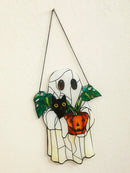 Axyaa Halloween Ghost Cat & Pumpkin Hanging Decor for Home & Garden