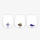Axyaa Cute Cartoon Glass Juice Cup 14oz Unique Transparent Household Drinkware