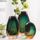 Axyaa Gradient Glass Vase Hydroponics Flower Pot Perfect Desk Decor Artificial Floral Arrangement