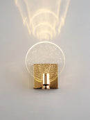 Axyaa Golden Crystal Glass Stainless Steel Wall Lamp for Modern Interior Lighting