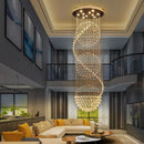 Axyaa Modern Spiral LED Crystal Chandelier for Living Room, Bedroom, Hotel