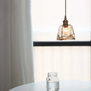 Axyaa Amber Glass Shade LED Pendant Light: Vintage Industrial Hanging Lamp for Kitchen