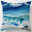 Axyaa Ocean Blue Wave Pattern Cushion Cover for Home Living Room Sofa