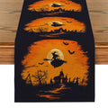 Axyaa Halloween Magic Broom Castle Table Runner - Farmhouse Wedding Party Decor
