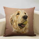 Axyaa Cute Dog Decorative Cushion Cover 45x45cm Linen Sofa Pillowcase Home Bedroom Decor