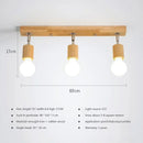 Axyaa Nordic Wooden Ceiling Light - Adjustable Single & Three Head Fixtures