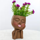 Axyaa Creative Garden Face Gill Resin Flower Pot for Home Decor