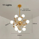 Axyaa Glass Acrylic LED Chandelier for Kitchen Restaurant Living Room