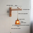 Axyaa Vintage LED Wall Lamp Amber Glass Wood Wabi Sabi Arandela