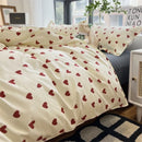Axyaa Love Heart Bedding Set - Kid Adult Twin Full Queen Size Duvet Cover Pillowcase