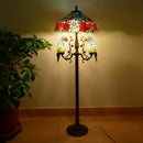 Axyaa Tiffany Stained Glass Floor Lamp for Retro Country Living Room and Bedroom