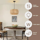 Axyaa Wabi Sabi Rattan Pendant Chandelier 5-Light Fixture for Home Decor