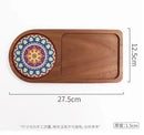 Axyaa Solid Wood Breakfast Tray Walnut Dried Fruit Dim Sum Bread Western Food Tray