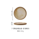 Axyaa Coarse Pottery Vertical Edge Ceramic Pasta Plate, Solid Color Round Dish