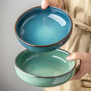 Axya Ceramic Salad Bowl Set Nordic Kitchen Soup Plate Vintage Cutlery Gift