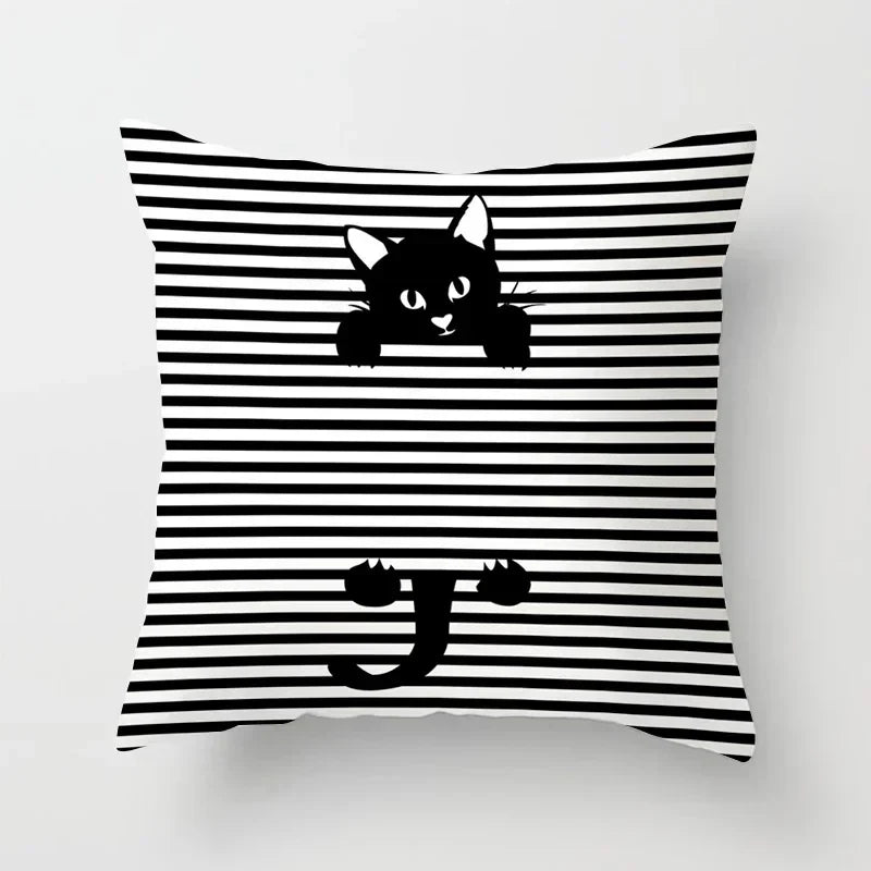 Axyaa Cat Sofa Pillow Cover - Cartoon Style Home Decor Pillowcase