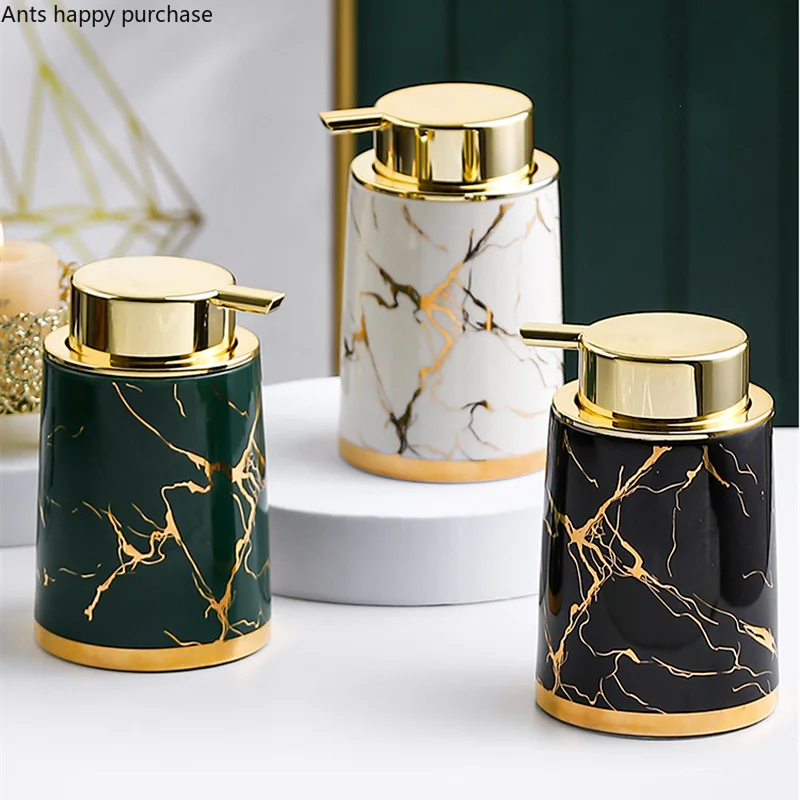 Axya Marble Ceramic Lotion Soap Bottle Set