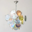Axyaa French Crystal Glass Chandelier LED Pendant Light, Colorful & Modern Bedroom Living Room Decor