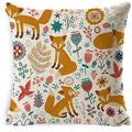 Axyaa Linen Fox Sofa Cushion Cover 50x50 Square Home Décor Pillowcase