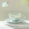 Axyaa Ceramic Beauty Cup Set for Afternoon Tea and Coffee - Petal High Refreshment