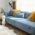 Axyaa Plush Lamb Wool Sofa Cover: Soft, Warm, Non-Slip Slipcover for Modern Living Room