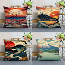 Axyaa Japanese Fujiyama Wave Pillow Covers for Sofa Bedroom Car