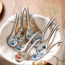 Axya Long-Handled Ceramic Soup Spoons Set for Stylish Dining Experience