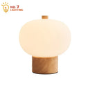 Axyaa Wood Glass LED Table Lamp for Home Decor and Lighting