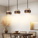 Axyaa Nordic Stone Pendant Lamp: Creative Wood LED Fixture for Dining Table, Living Room, Kitchen.
