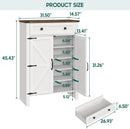 Axyaa 5-Tier Wooden Shoe Storage Cabinet with Adjustable Shelves and Drawer