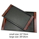Axyaa Wood Grain Plastic Tray - Non-slip Kitchen Tableware & Hotel Service Tray
