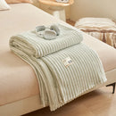 Axyaa Flannel Rabbit Fur Throw Blanket for Sofa, Soft & Cozy Winter Nap Blanket