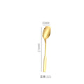 Axyaa Stainless Steel Long Handle Square Spoon Set for Dining and Desserts