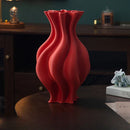 Axyaa Geometric Pleated Ceramic Vase - Abstract Stripes Flowerpot