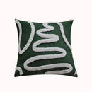 Christmas Boho Green Red 45x45 Tufted Pillow Cover, Farmhouse Sofa Decor, Axyaa Brand