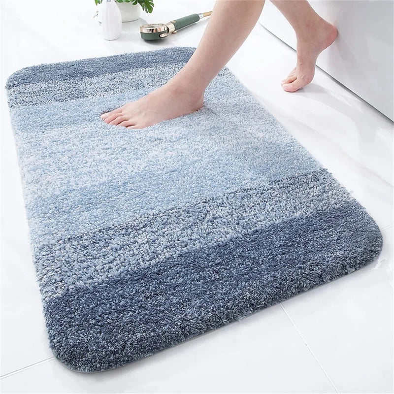 Axyaa Plush Microfiber U-Shaped Bathroom Mat Soft Absorbent Non-Slip Toilet Rugs