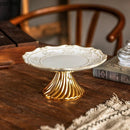 Axyaa Ceramic Dessert Plate Set. High-Footed, European-Inspired Design for Elegant Dining.