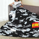 Axyaa Vintage Spanish Spain Flag Flannel Military Blanket Coat